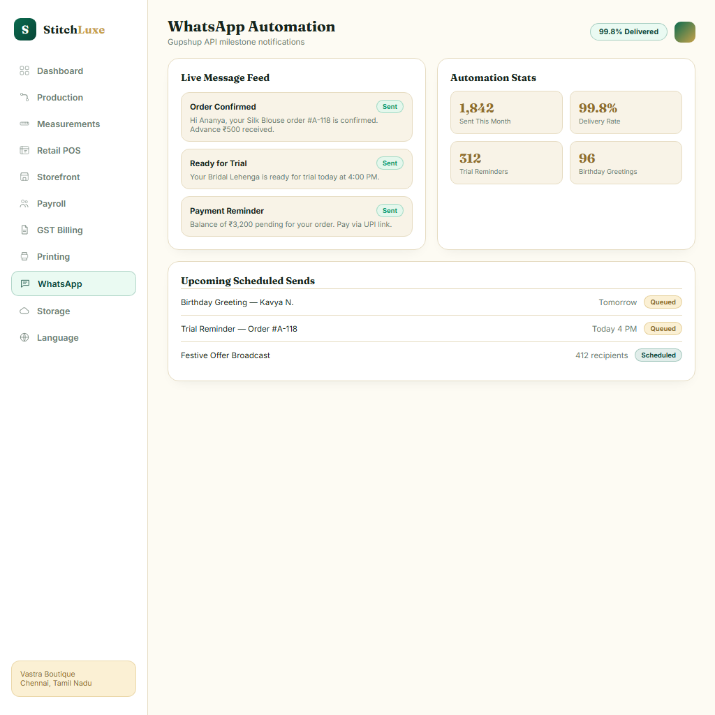WhatsApp Automation (Gupshup API)